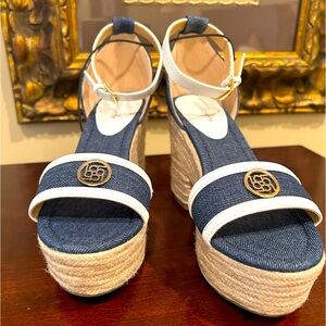 Chambray White Espadrilles NWT